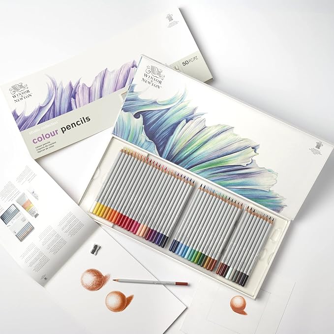 Winsor & Newton Studio Collection Artist Pencils, Colour Pencil Box Set, Set of 50