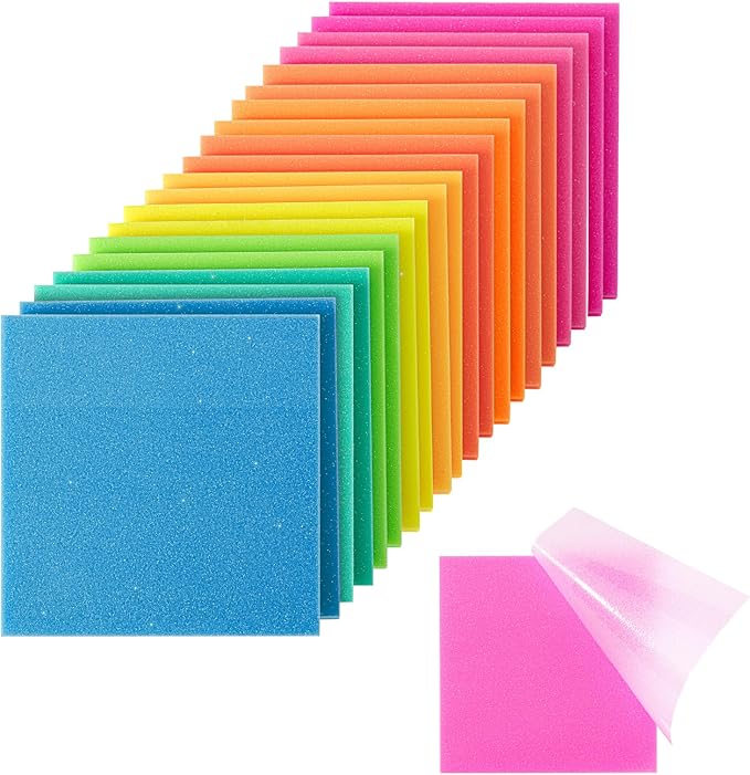 Mr. Pen- Transparent Glitter Sticky Notes, 3”x3”, 20 Pads, 1000 Sheets, Glitter Transparent Note Pads Bulk, Self-Stick Bible Journaling Sticky Note for Women, Stocky Notes for Bible Journaling