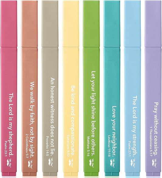 Mr. Pen- Bible Highlighters with Color-Coding System, 8 Pack, Soft Chisel Tip, Aesthetic Highlighters Assorted Colors, Fast Drying Bible Markers No Bleed Through for Journaling and Underlining
