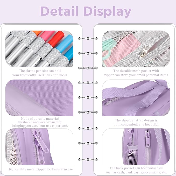Large Capacity Pencil Case, Mini Backpack Pencil Case, Storage High Capacity Bag Pouch Holder Marker Pen Organizer, for Student, Teen Girls, Adults (Purple)