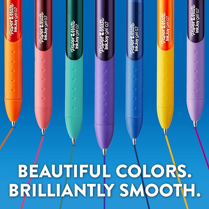 Paper Mate InkJoy Pens,Gel Pens,Fine Point (0.5 mm),Assorted,- Back to School,Teacher Supplies,Writing,Journaling,14 Count (Pack of 12)