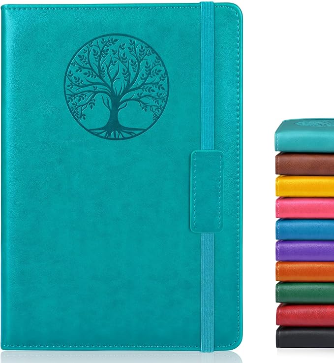 Biuwory Graph Paper Notebook Journal for Women Men,140 Pages Hardcover Grid Notebooks for Work & School,Leather Journals for Writing, Graphing Paper Notebook 5.7"×8.3" (Blue)