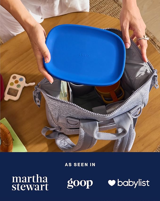 Lalo Bento Box - BPA-Free Bento Box For Kids & Toddlers, Leak-Proof, Dishwasher Safe, Easy to Open & Clean Silicone & Stainless Steel Lunch Box For Kids, Portable for Daycare or Travel - Lavender