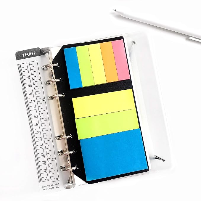 Zelten Refills/Loose Leaves for A6 Cover Ring Binder/Personal Organizer/Planner(A6 6 Holes, Sticker Index Tabs)