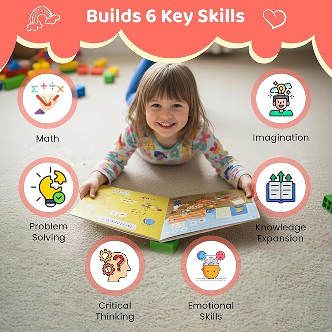 QuTZ Talking Pen Book Set, Learn to Read Sound Books, Learning Toys with 8 Tap to Read Books, 600+ Words & Fun Facts, 6 Phonics Story Books, 700+ Games, Educational Toy for Kids 3+ (Cardboard Version)