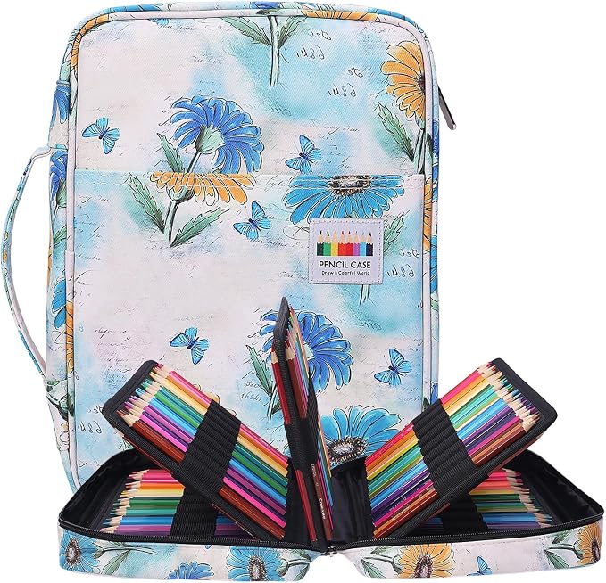 Coloring Pencil Case 220 Slots Pencils/Gel Pens Organizer Waterproof Travel Case Zipper Carrying Portable Pencil Markers Pen Holder Bag for Painter Writers