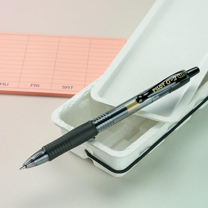 Pilot G2 Premium Refillable & Retractable Rolling Ball Gel Pens, Bold Point, Bold Gel Pens, 1.0 mm, Black Ink, 2-Pack