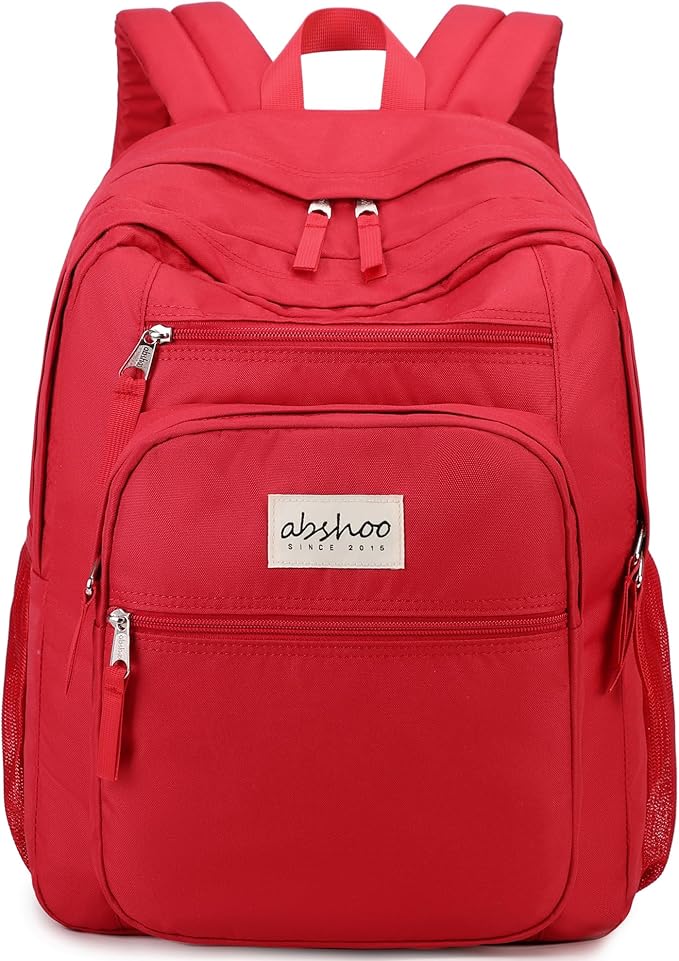 abshoo 34L Big School Backpack For College Women Girls Middle High School Teen Bookbag Travel Backpack Daypack (Red)