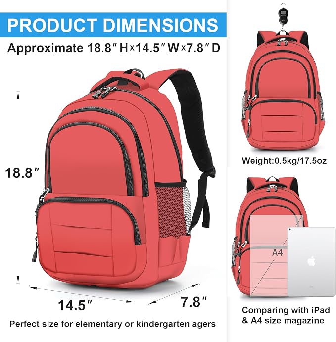rickyh style Kids Lightweight Durable Elementary Student School Backpack