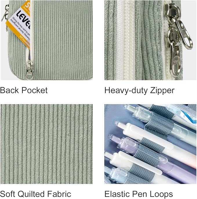 LEDAOU Pencil Case Cute Zipper Pencil Pouch Large Capacity Pencil Bag Organizer School Supplies for Girls Boys Kids
