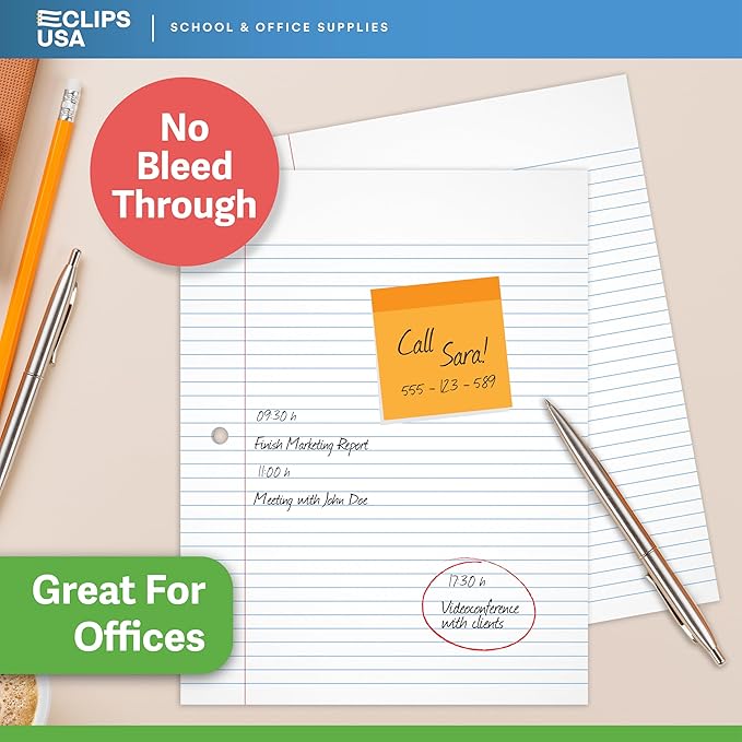 Loose Leaf Paper College Ruled Notebook Paper College Ruled Lined Writing Filler Paper 10.5” x 8” 1200 Sheets 100 Sheets Per Pack 60 gsm (12 Pack)