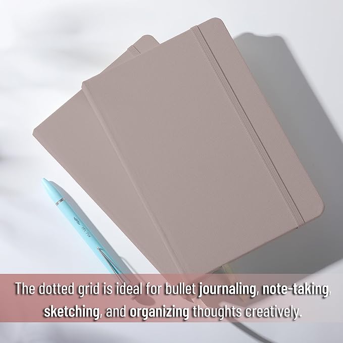 Mr. Pen- Dotted Journal Notebook, A5 Medium Size (5.7"x8.4"), 160 Pages (80 Sheets), Fabric Hardcover, 100 GSM Thick Paper, Bullet Dotted Journal for Planning, Tracking