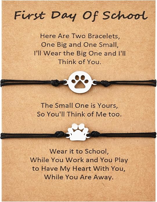 Back to School Gifts Mommy and Me Bracelet First Day of School Matching Wish Bracelets Set for Mother Daughter Son Women Teen Girls Boys Jewelry Gift