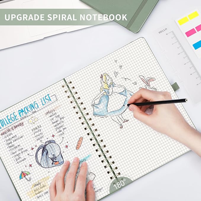 AHGXG Graph Paper Notebook, 140 Pages, B5 (7.6" x 10")