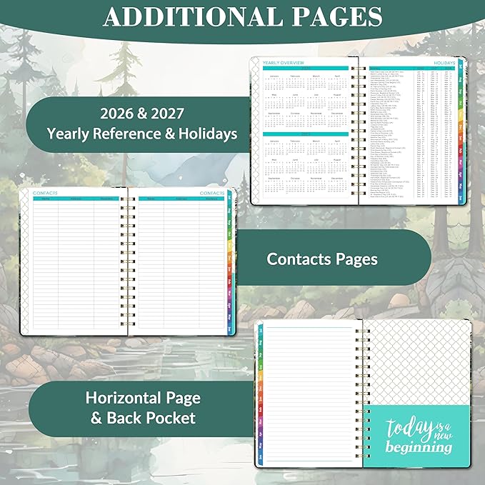 Planner 2026-2027 - 2026-2027 Planner Weekly and Monthly, July 2026 - June 2027, Hardcover Academic Planner with Tabs, Elastic Closure, Inner Pocket, Perfect for School Office Supplies, 6.3" x8.4"