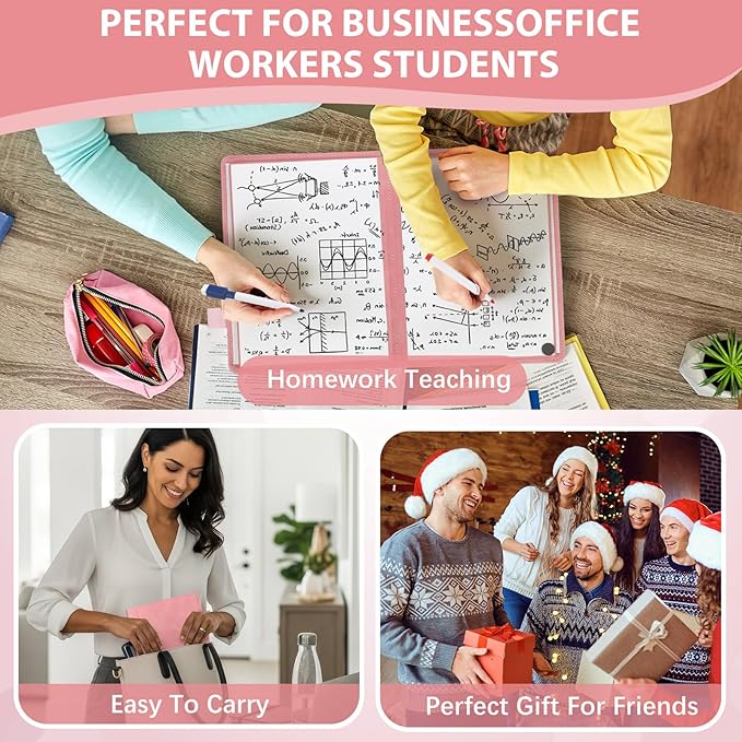 Feifeiya 6 Sides Dry Erase Notebook Portable White Board 9"x6"(a5) Travel Dry Erase White Board Notebook Foldable Anti-ghosting Surface for Office, School, Study, Travel & Business Meeting Planning