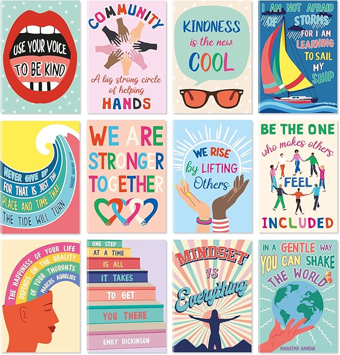 Sweetzer & Orange Inspirational Notebook Set. 12 Journal Notebooks for Women and Kids. 3.5 x 5” Growth Mindset Stocking Stuffers for Kids, Teacher Supplies for Classroom, Bible Journaling Supplies