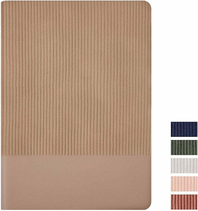 Dotted Journal Notebook Soft Cover PU Leather Journaling Notebooks for Women Men Writing Work Office School 160 Pages 100 GSM Thick Paper A5 Dotted 80 Sheets 5.79"x8.27", Khaki