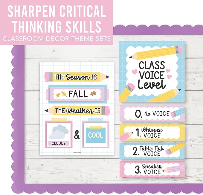Classroom Calendar Set Bulletin Board Decor – 98 pcs School Calendar for Classroom Elementary & Preschool, Bulletin Board Decorations with Weather Chart & Seasons, Pastel Teacher Must Haves
