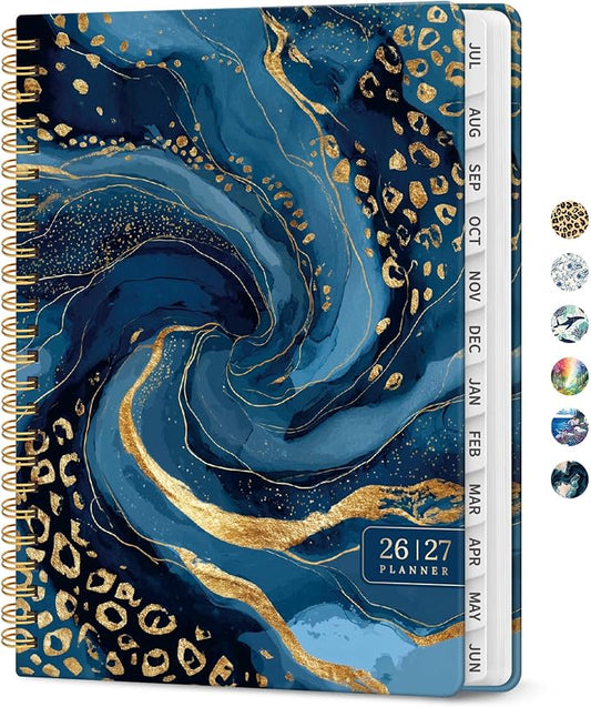 Planner 2026–2027, Weekly & Monthly Academic Organizer for School Year, Jul 2026–Jun 2027, Hardcover Planner with Tabs, Back to School Essential, 6.3" x 8.5", Auric Cascade