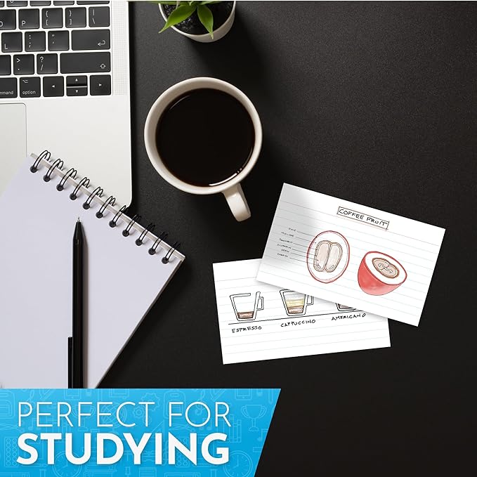 Home Advantage 3x5 Ruled Index Cards - Our 50 Pack of Lined Notecards Use Heavy Duty Cardstock to Make Them Bleed Proof – These Line Ruled Index Cards Make Perfect Flashcards & Note Cards