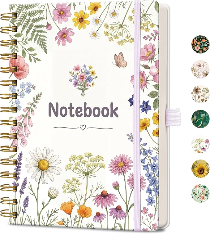 AHGXG Spiral Journal Notebook, 160 Lined Pages, A5 Size (5.7'' x 8.3'')