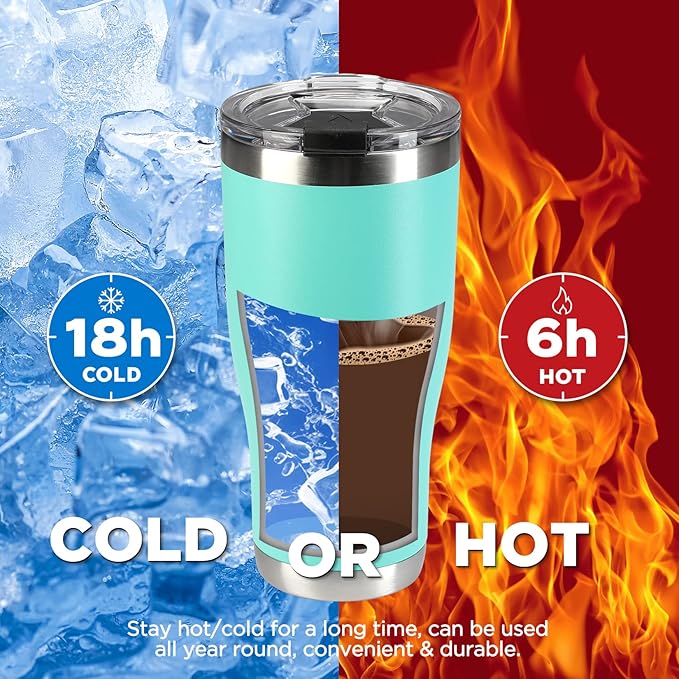 HAUSHOF 30 oz Tumbler, Stainless Steel Vacuum Insulated Coffee Tumbler Water Cup, Double Wall Travel Mug with Lid, Perfect for Hot and Cold Drinks