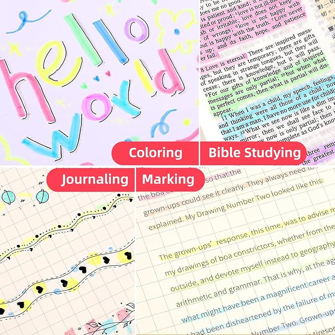 Pastel Highlighters Set, 8 Pack Highlighters Assorted Colors, Bible Highlighter No Bleed, Quick Dry Dual Tip Highlighter Markers for Bible Journals Planners Books Notes, Easter Gifts