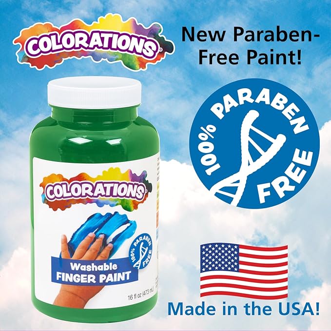 Colorations Washable Finger Paints, 16 fl oz, Turquoise, Non-Toxic, Creamy, Vibrant, Kids Paint, Craft, Hobby, Fun, Art Supplies, Young kids, finger painting, hand painting