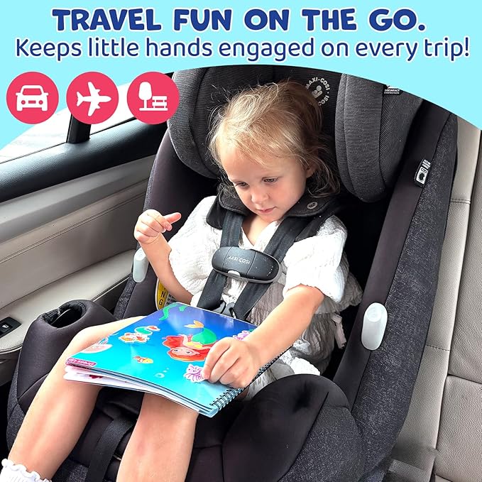Reusable Sticker Book – Mermaid Princess Dress Up, 75 Jelly Stickers, 7 Scenes - Mermaid Toys for Girls 3-5, Travel & Road Trip Toys - Sticker Activity Book for Toddler Girls 1-3 2-4
