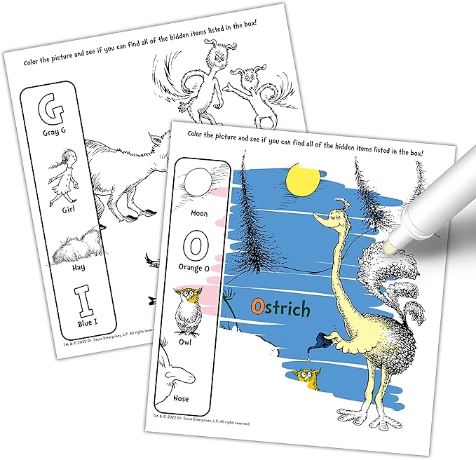 Bendon Imagine Ink Magic Ink Pictures and Game Book with Mess Free Marker (Dr. Seuss)