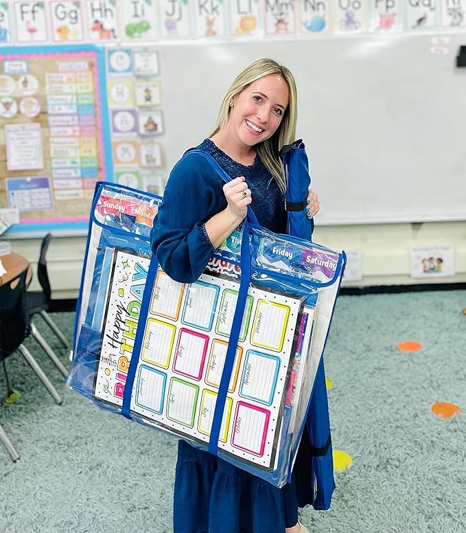 Carson Dellosa Teacher Bulletin Board Border and Storage Pocket Charts Pack, Rectangular, Border and Holder, Classroom Teaching Supplies Solutions