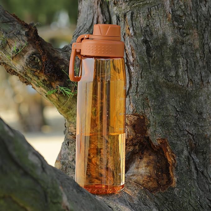 32oz Clear Water Bottle - BPA-Free Tritan Plastic, Fast Flow Spout Lid, Wide Mouth & Leakproof Design Hiking Water Bottle Suitable for Travel, Outdoors, Gym, Travel, Home, School(Clear)