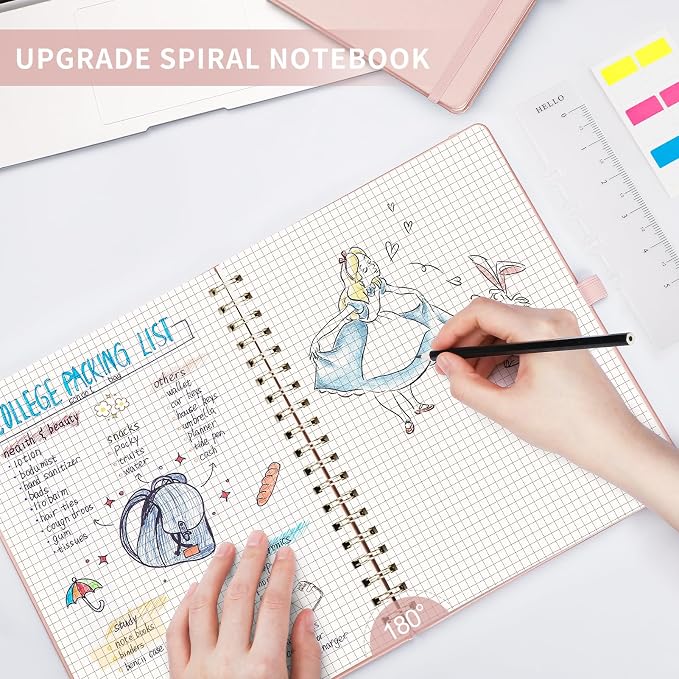 AHGXG Graph Paper Notebook, 140 Pages, B5 (7.6" x 10")