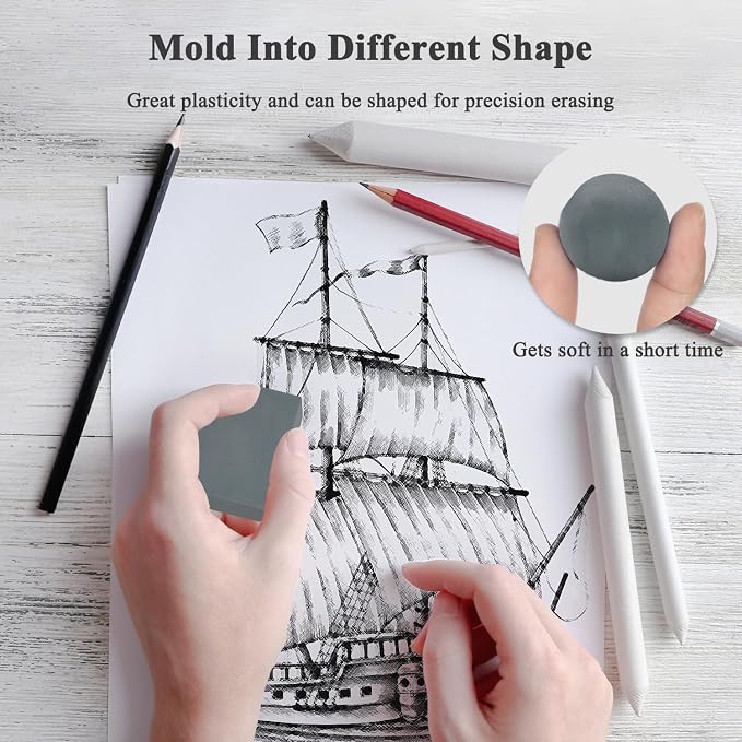 Aenir kneaded erasers for Artists, Soft Kneadable Eraser for Drawing 2 Pack