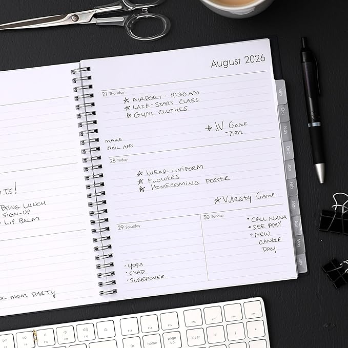Blue Sky 2026-2027 Weekly and Monthly Academic Year Planner Calendar, July 2026 - June 2027, 7" x 9", Flexible Cover, Wirebound, Laminated Tabs, Enterprise