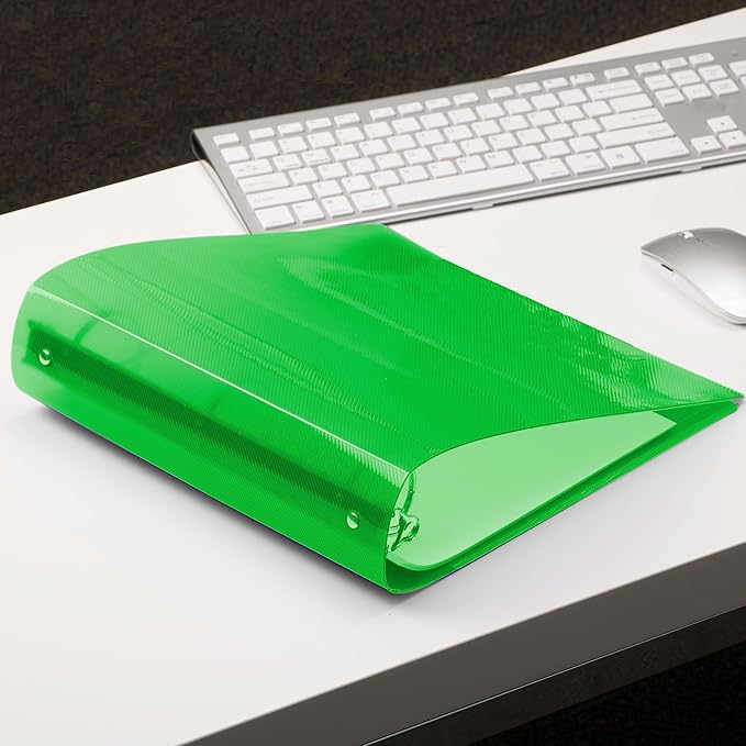 JAM PAPER Plastic 2 inch Binder - Green 3 Ring Binder - Sold Individually