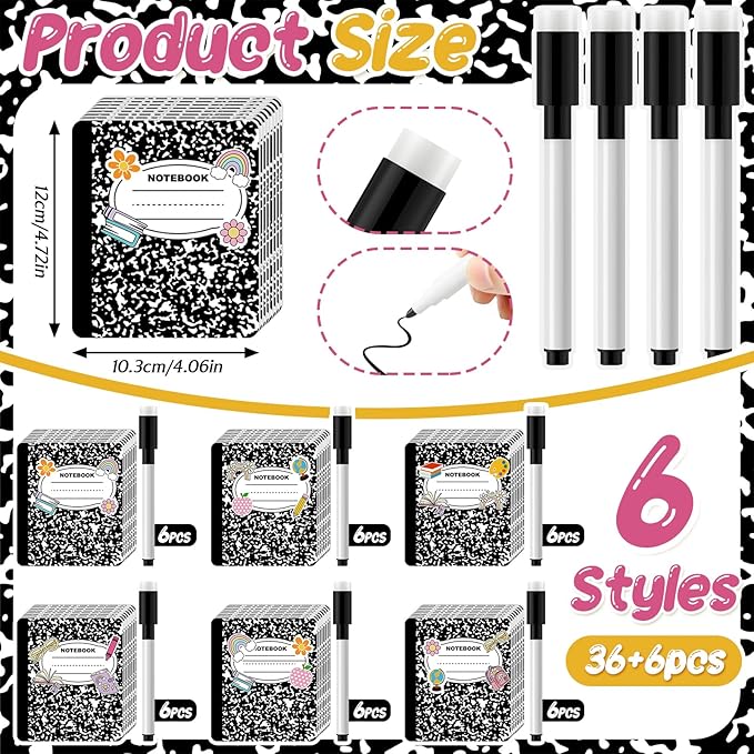 Crtiin Magnetic Name Tags for Lockers Composition Notebook Dry Erase Labels Magnetic Reusable Name Tags for Back to School Whiteboard Classroom School Bus Locker Fridge