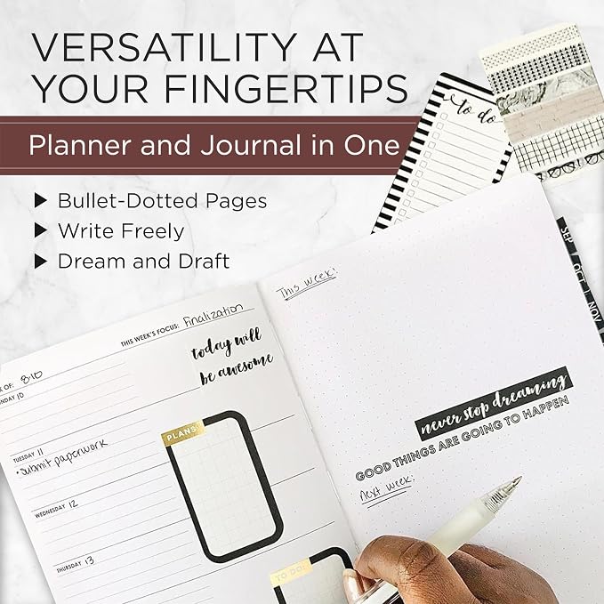 Wordsworth & Black A5 Undated Weekly, Monthly Planner, A5 Paper, Brown