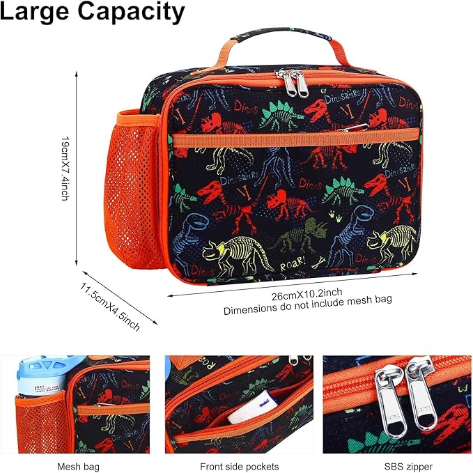 RHCPFOVR Kids Lunch Bag - Insulated Lunch Box for Boys Girls,Washable Lunch Bag and Reusable Toddler Leak-proof Lunchbox for School and Daycare