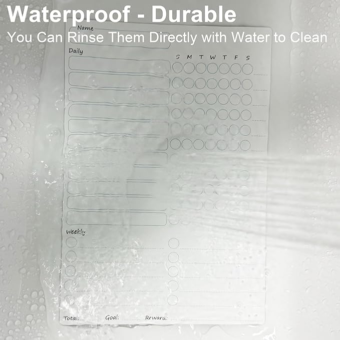 Magnetic Chore Chart for Kids Multiple Kids, 4 Pcs Dry Erase Chore Chart for Adult Teenagers Family Home Daily/Weekly Behavior Chore List Responsibility Reward Chore Board for Refrigerator