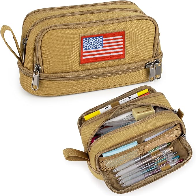 Tactical 4 Compartments Pencil Case for Boy, Large Pen Pouch Bag for School | Tactical Large Capacity Pen Box, 900D Farbic Tool Bag for School College Office Marker Organizer for Boy Kid Men Adult Teen