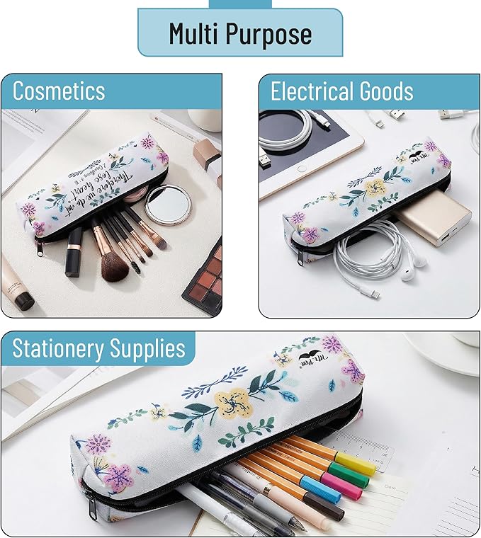 Mr. Pen- Cute Pencil Case Pouch, 2 Pack, Multipurpose Canvas Bible Pencil Pouch, Smooth Zipper, Premium Material, Neat Stitches, Ideal for Stationery, Cosmetics, Electronics, School, Office, Travel