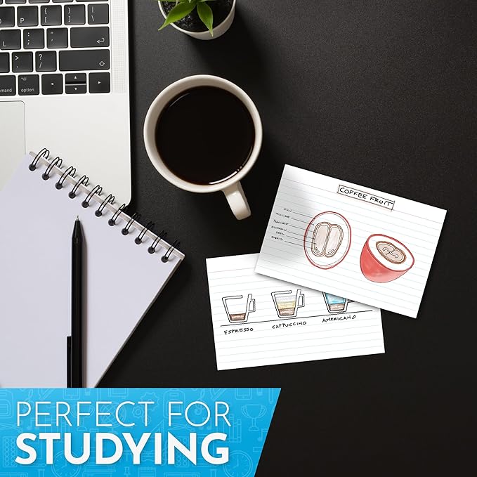 Home Advantage 4x6 Ruled Index Cards - Our 50 Pack of Lined Notecards Use Heavy Duty Cardstock to Make Them Bleed Proof – These Line Ruled Index Cards Make Perfect Flashcards & Note Cards