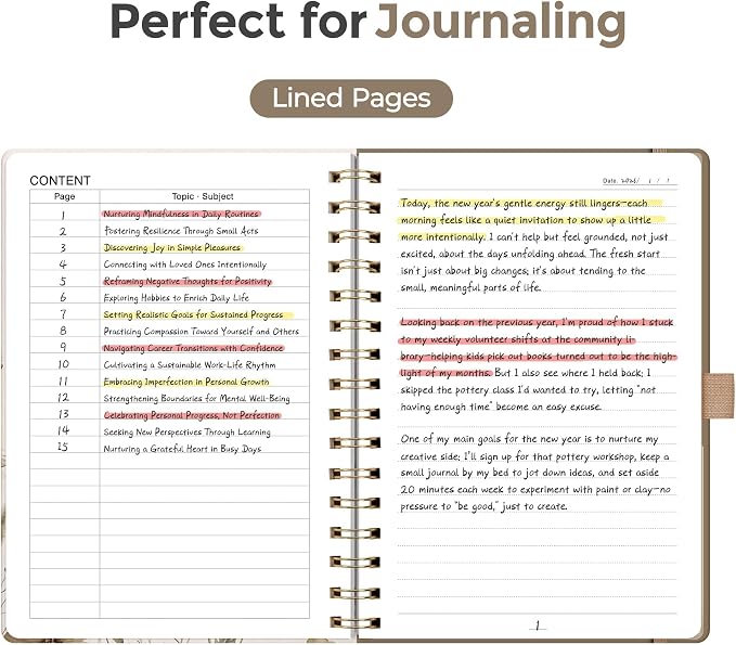 AHGXG Spiral Journal Notebook, 160 Lined Pages, A5 Size (5.7'' x 8.3'')