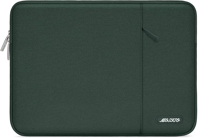 MOSISO Laptop Case 13 inch, Laptop Sleeve Compatible with MacBook Neo/Air/Pro 13 inch with A18/M5/M4/M3/M2/M1 Chip 2026-2016, Polyester Vertical Computer Sleeve Bag with Pocket, Midnight Green