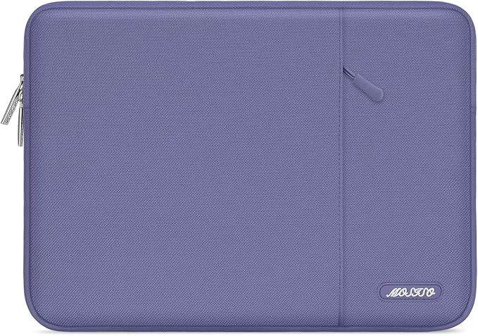 MOSISO Laptop Case 14 inch, 14 inch Laptop Sleeve Compatible with HP Lenovo Dell ASUS Acer, HP Stream, Dell Latitude, Lenovo IdeaPad, Polyester Vertical Computer Sleeve Bag with Pocket, Lavender Gray