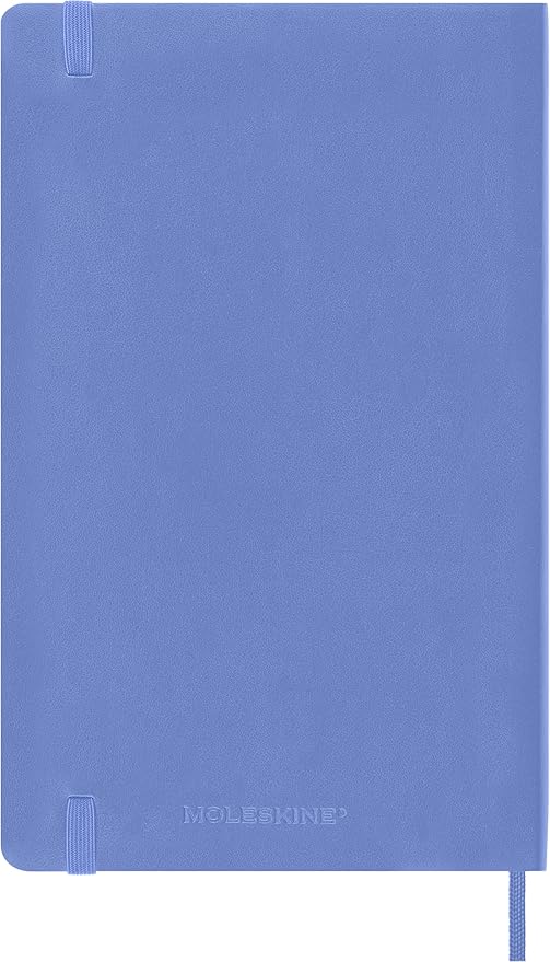 Moleskine Classic Notebook, Soft Cover, Large (5" x 8.25") Plain/Blank, Hydrangea Blue, 192 pages