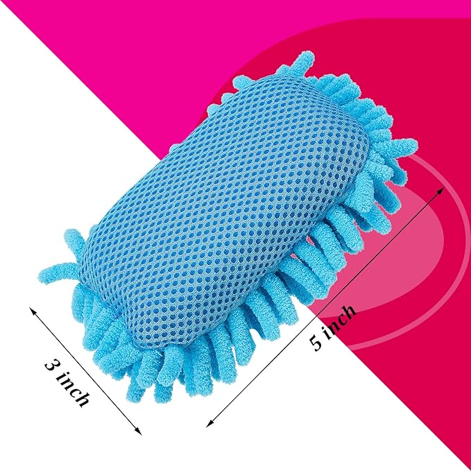 Zonon 4 Pieces Dry Erase Eraser Microfiber Shag Washable Whiteboard Eraser for Markers, Chalk, Home and Office (Gray,Blue and Pink)