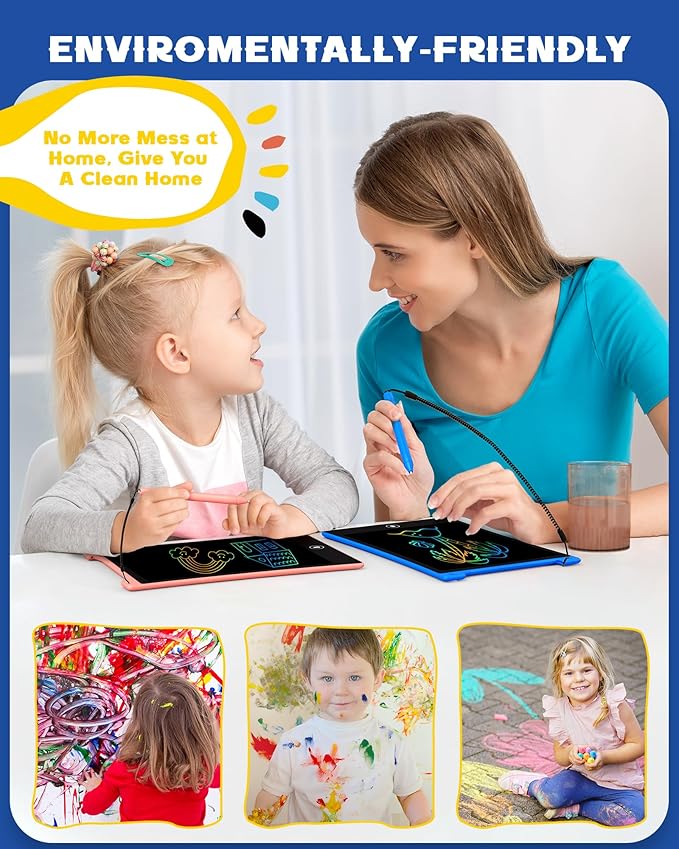 bravokids 12 Pack LCD Writing Tablet with Stylus, 8.5 inch Colorful Doodle Board Drawing Pad for Kids, Travel Games Activity Learning Toys, Birthday Gift for Age 3 4 5 6 7 8 Year Old Boys Girls